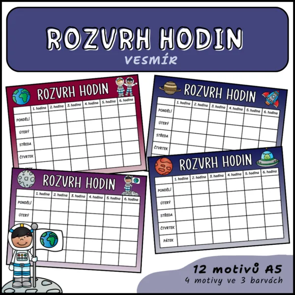 Rozvrh hodin pro žáky - Vesmír 1