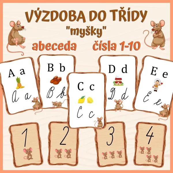 Výzdoba do třídy - abeceda, čísla 1
