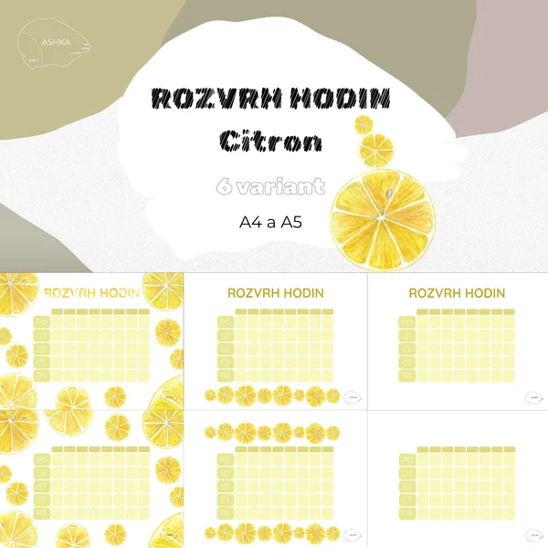 Rozvrh hodin – Citron 1