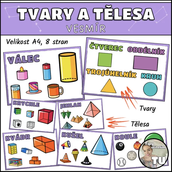 Geometrické tvary a tělesa - vesmír 1