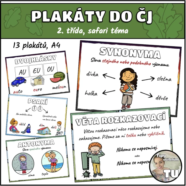 Plakáty do ČJ - 2. třída (safari téma) 1