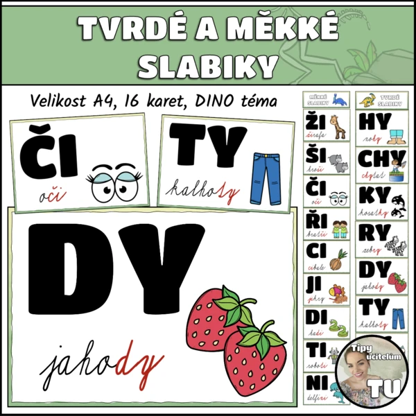 Tvrdé a měkké slabiky - Dino téma 1