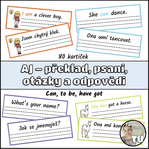 AJ - to be, can, have got, otázky (opis, přiřazování, rozhovor) 1