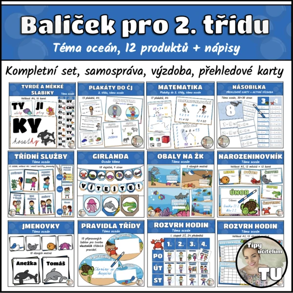 Balíček pro 2. třídu - téma oceán (13 pomůcek) 1