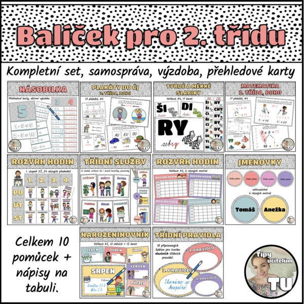 Balíček pro 2. třídu - téma BOHO (11 pomůcek) 1