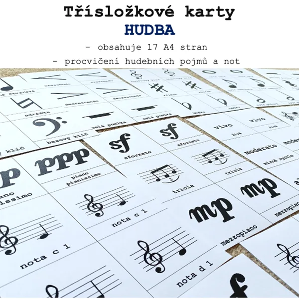 Třísložkové karty - Hudba 1
