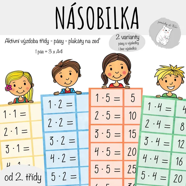 Násobilka (děti) - pásy na zeď 1