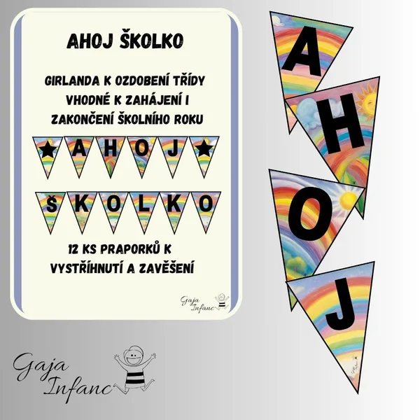 Girlanda- Ahoj školko-duha 1
