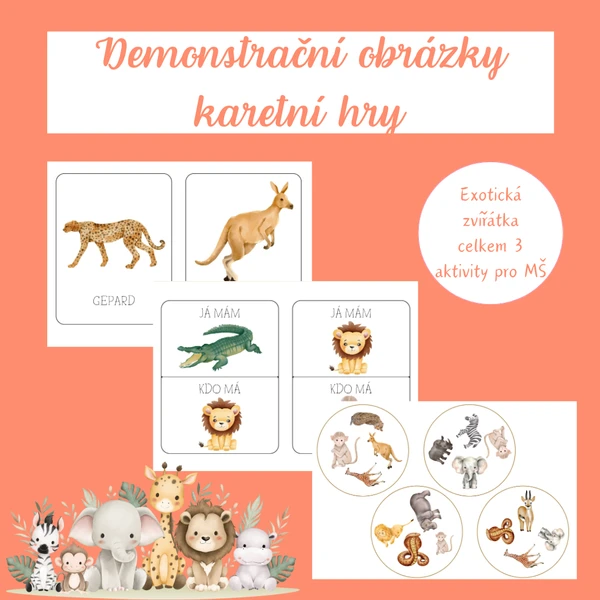 Safari - karetní hry a demonstrační obrázky 1