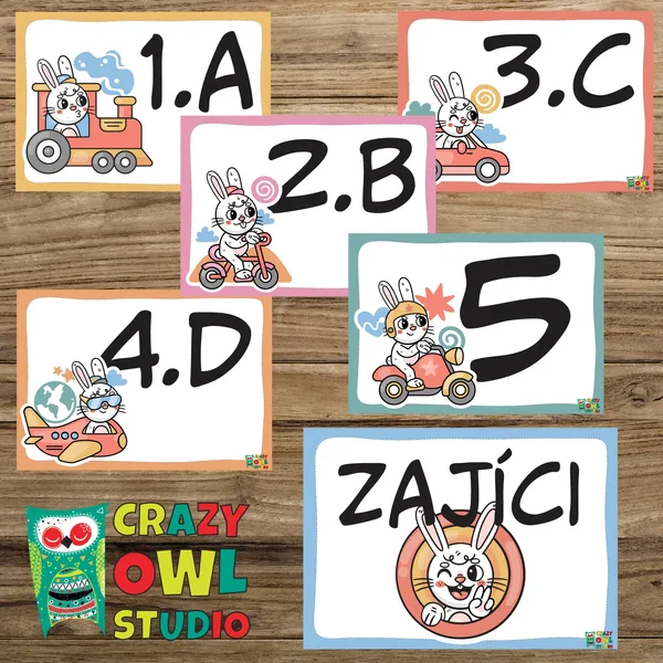 ZAJÍCI – cedulky na dveře 1