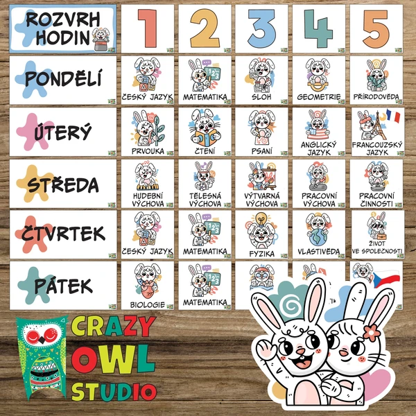 ZAJÍCI – rozvrh hodin 1