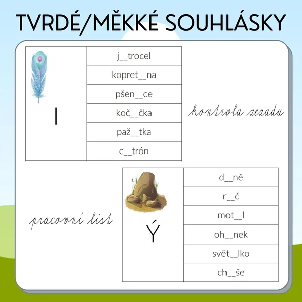 Tvrdé/měkké souhlásky 1