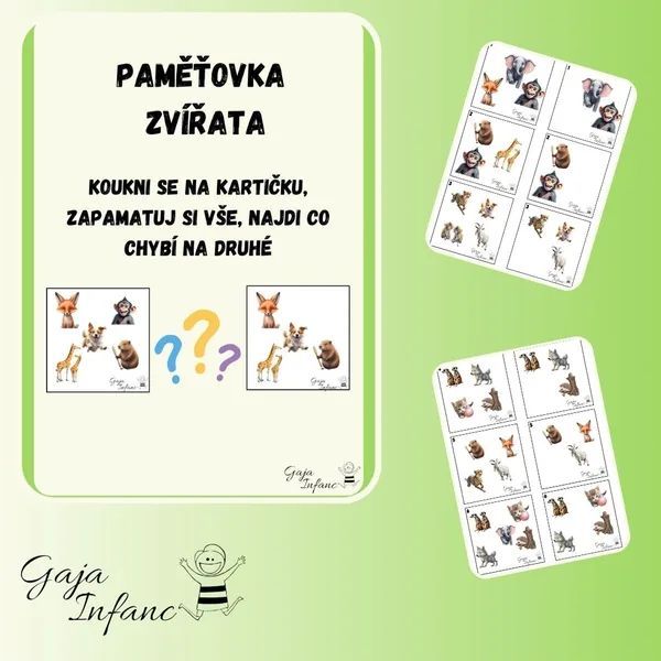 Paměťovka- zvířata 1
