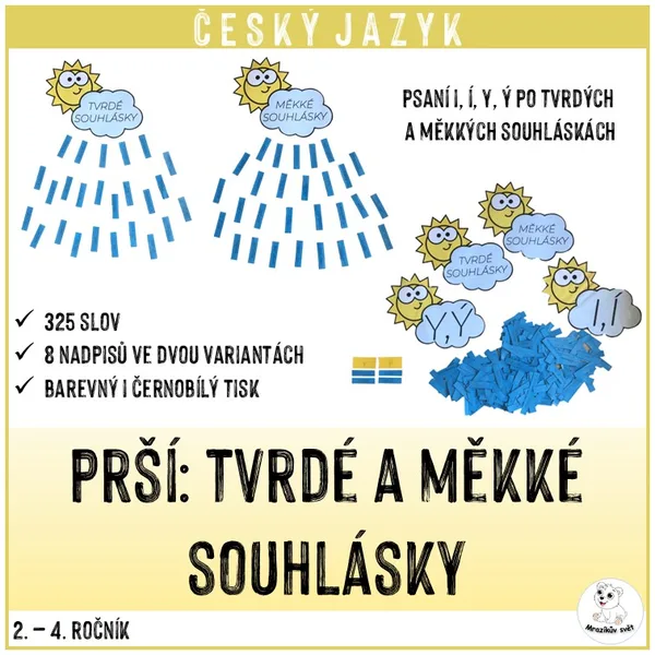 Prší: tvrdé a měkké souhlásky 1