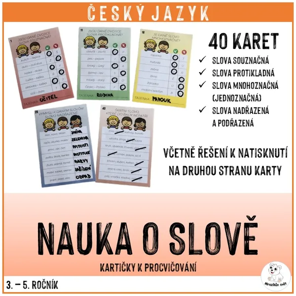 Nauka o slově - karty k procvičování 1