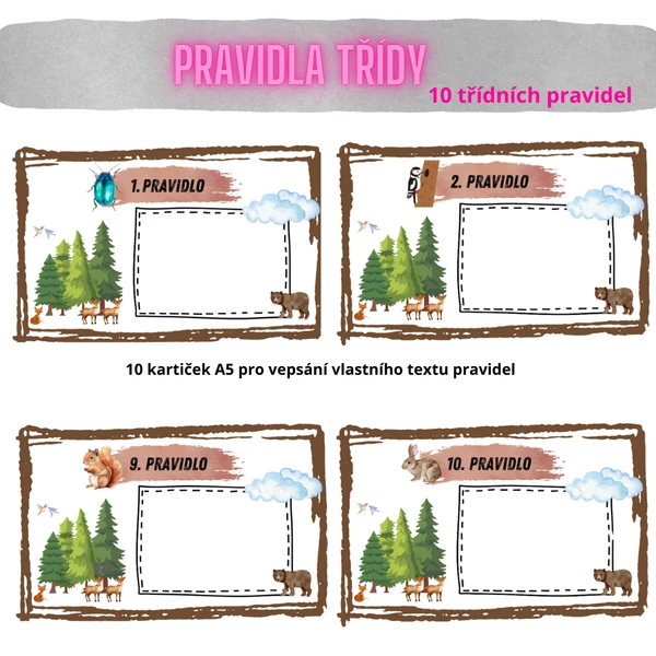 Pravidla třídy - Lesní zvířata 1