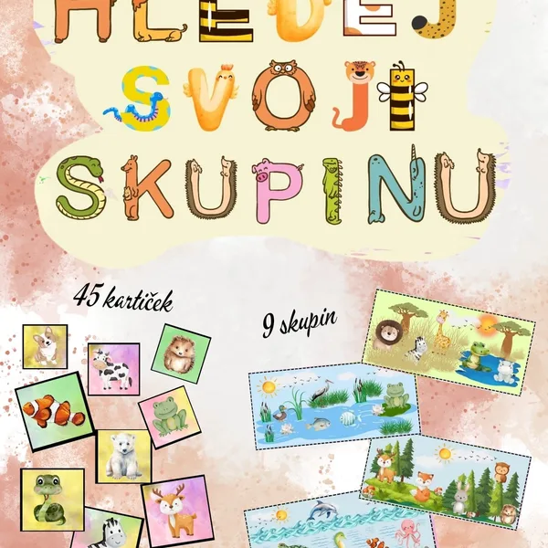 ROZŘAZENÍ DĚTÍ DO SKUPINY - ZVÍŘÁTKA 🐮🐻🐷🐱 1