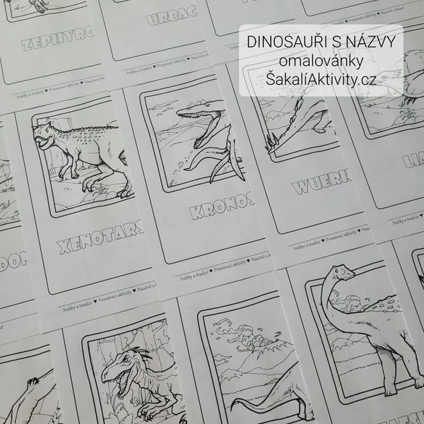  Dinosauři s názvy - omalovánky  1