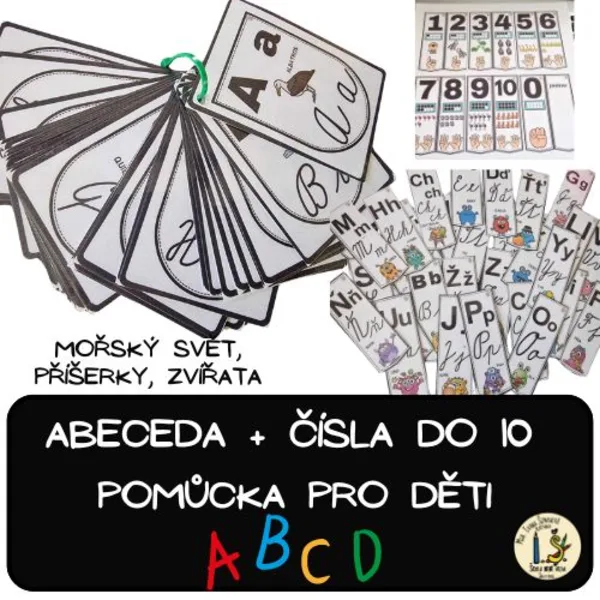 ABECEDA, ČÍSLA - kartičky, přívěsek 1