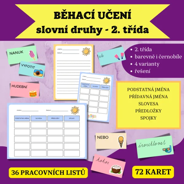 Běhací učení - slovní druhy pro 2. třídu 1