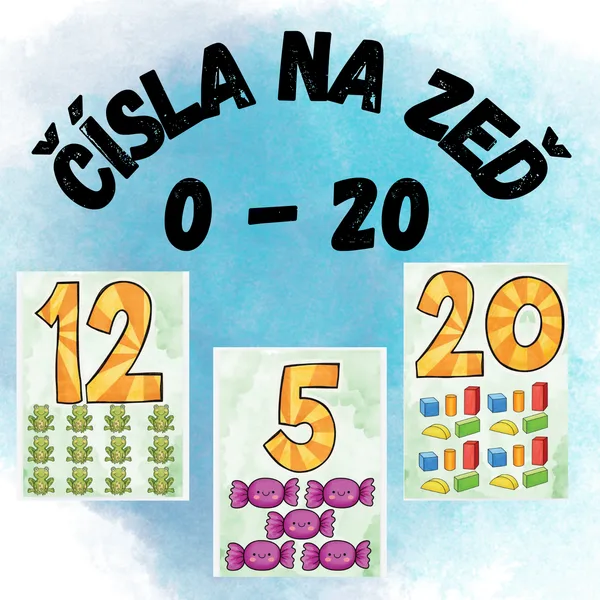 Čísla na zeď 0-20 1