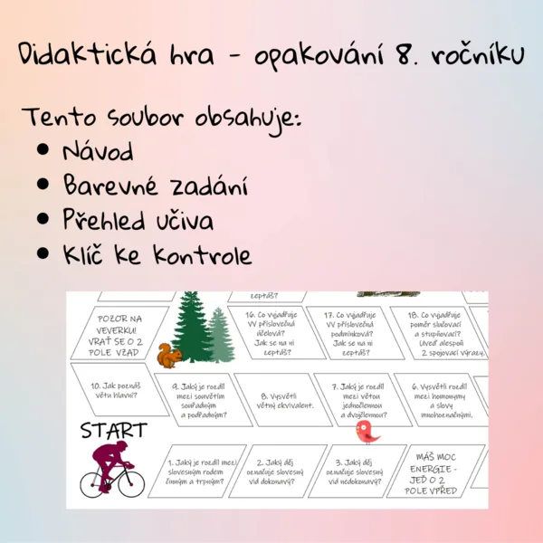 Desková hra - Opakování teorie 8. ročníku 1