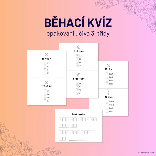 BĚHACÍ KVÍZ - opakování učiva 3. třídy 1