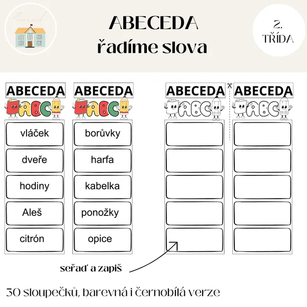 Abeceda - řadíme slova 1