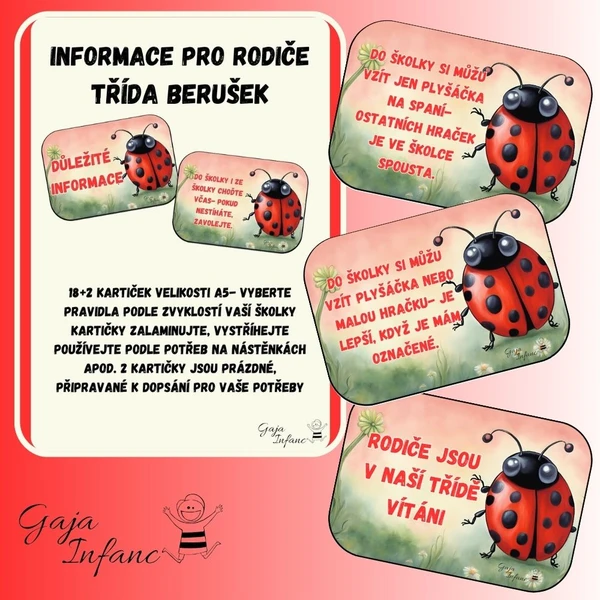 Informace pro rodiče- třída berušek 1