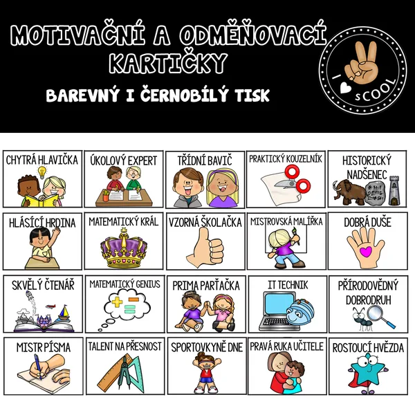 Motivační a odměňovací kartičky 1