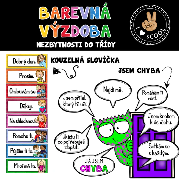 Barevná výzdoba - kouzelná slovíčka, jsem chyba 1