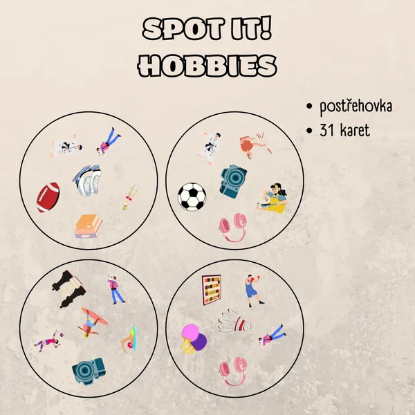Spot it - postřehovka - hobbies, koníčky 1