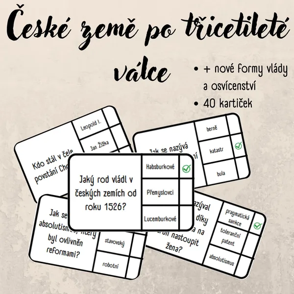České země po třicetileté válce, osvícenství - kolíčkování 1