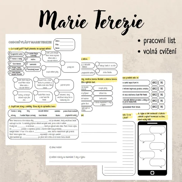 Marie Terezie - pracovní list 1