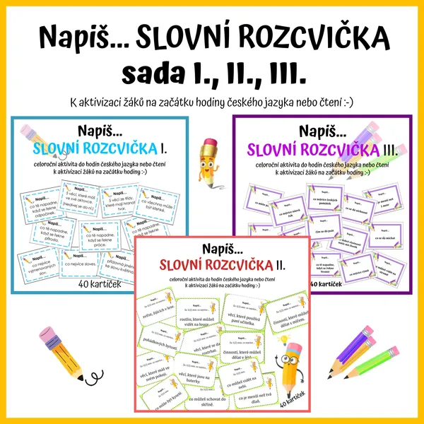 SADA - Napiš...Slovní rozcvičky I., II., III. 1