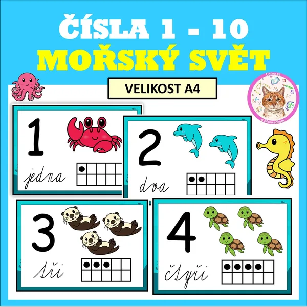 OBRÁZKOVÉ PLAKÁTY - ČÍSLA - Mořský svět 1