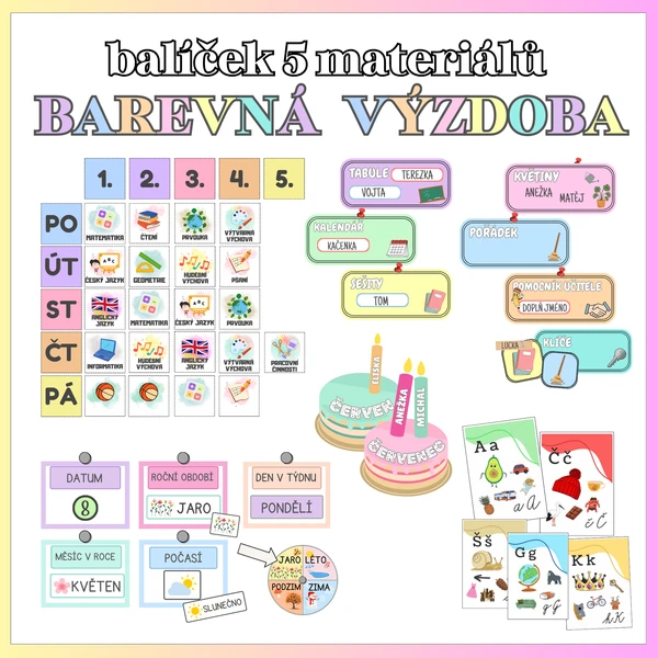 Barevná výzdoba (kompletní balíček 5 materiálů) 1