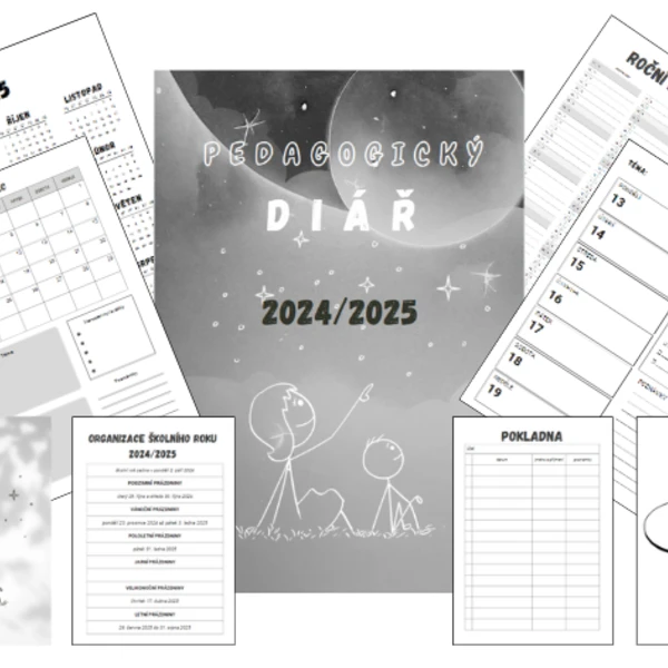 Učitelský diář 2024/2025 - černobílý 1