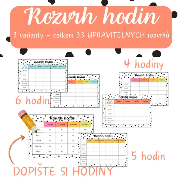 Puntíková třída - ROZVRH HODIN 1