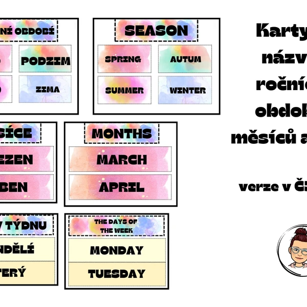 Dny v týdnu, měsíce, roční období 1