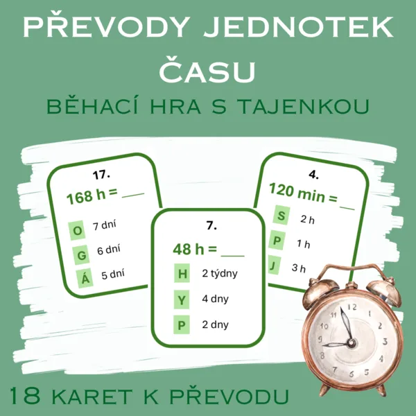 Převody jednotek času - běhací hra s tajenkou 1
