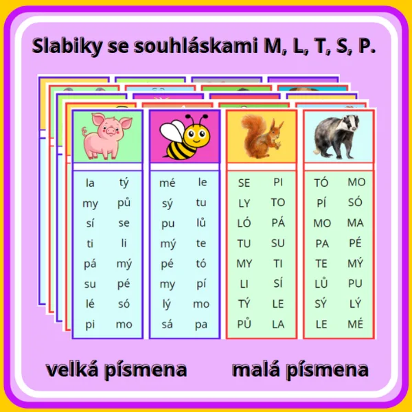 Slabiky se souhláskami M, L, T, S, P 1