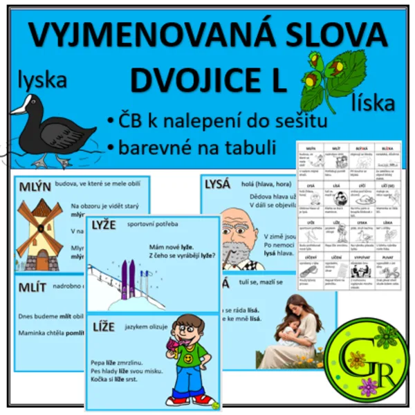 VYJMENOVANÁ SLOVA - DVOJICE PO L 1