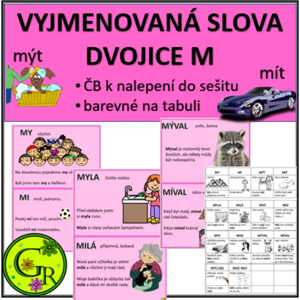 VYJMENOVANÁ SLOVA - DVOJICE PO M 1