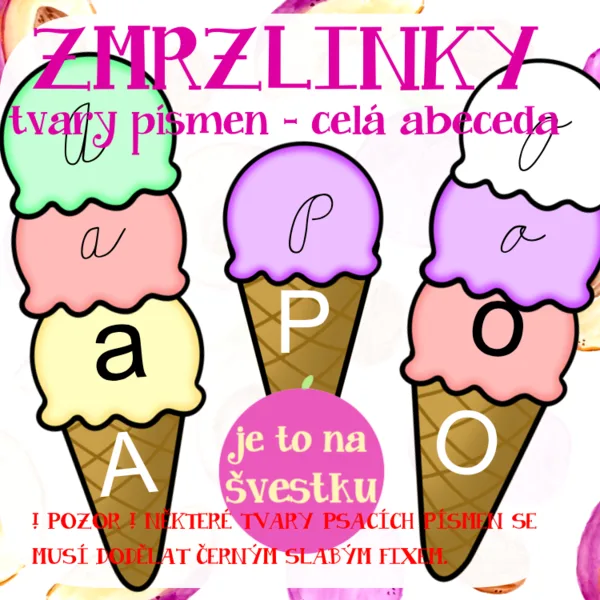 Zmrzlinky - všechny tvary písmen 1