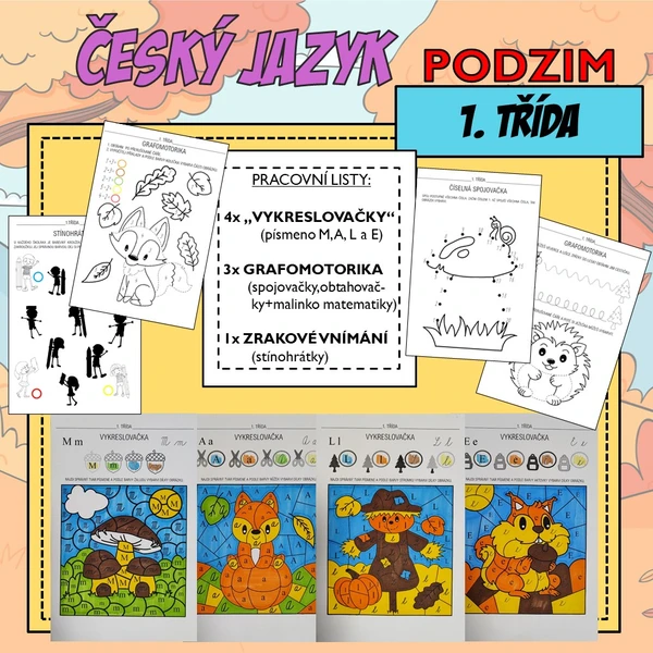 Český jazyk 1. třída (podzim) - vykreslovačky 1