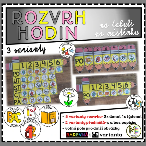 ROZVRH HODIN...na tabuli, na nástěnku 1