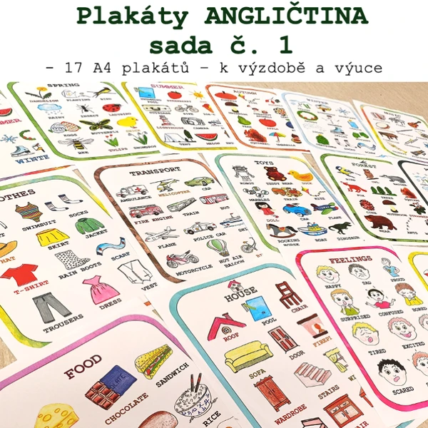 Vzdělávací plakáty - Angličtina sada č. 1 1