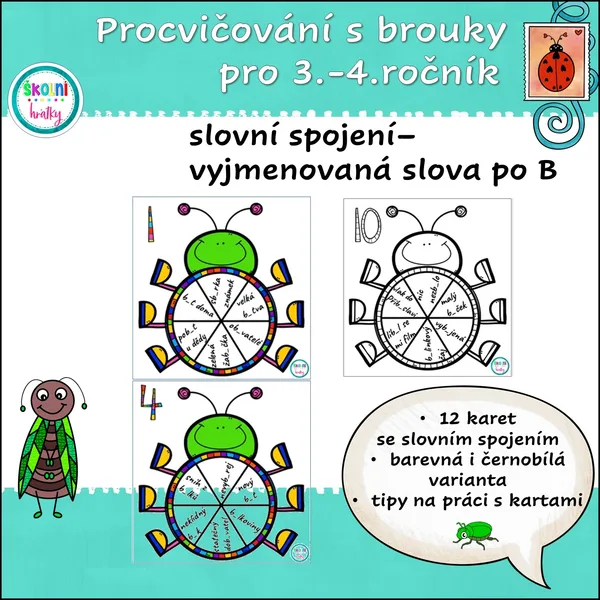 Procvičování s brouky - vyjmenovaná slova po B 1