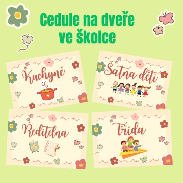 Nápisy na dveře ve školce 1